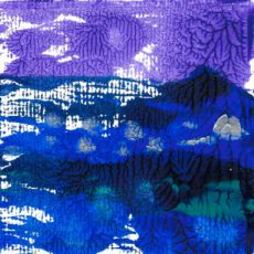 Paysage marin 1 - Monotype à l’acrylique sur papier - Format : 10 x 10cm - Cadre : 13 x 18cm