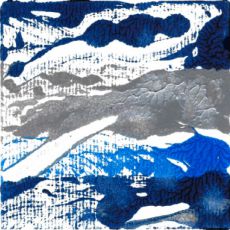 Rayon de lune - Monotype à l’acrylique sur papier - Format : 10 x 10cm - Cadre : 13 x 18cm